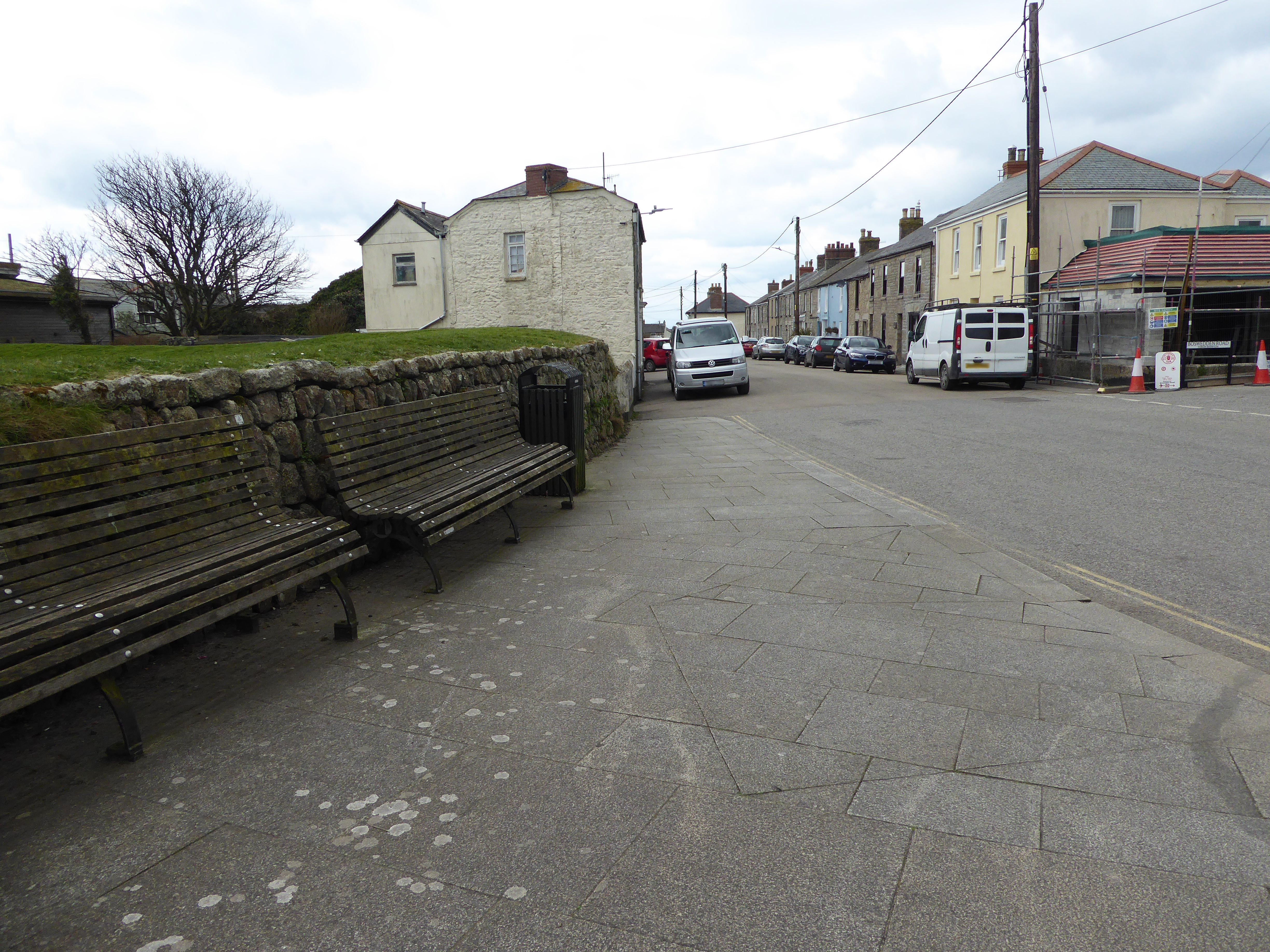 There is plenty of seating around the centre of St Just.